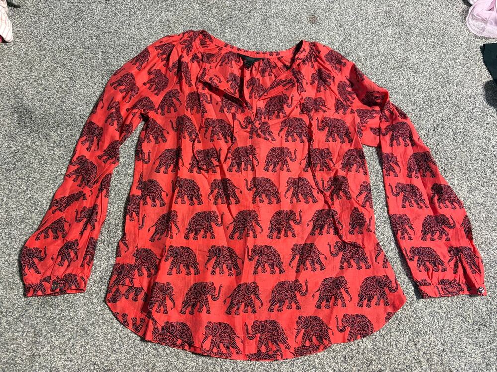 J Crew womens 2 AOP Elephant print blouse